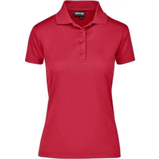 Ladies Pro Golf Shirt Red Front